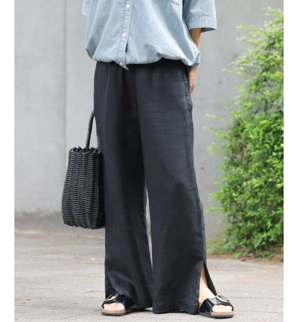 JOURNAL STANDARD relume「《一部WEB限定追加5》麻スリットイージーパンツ」|その他|ブラック