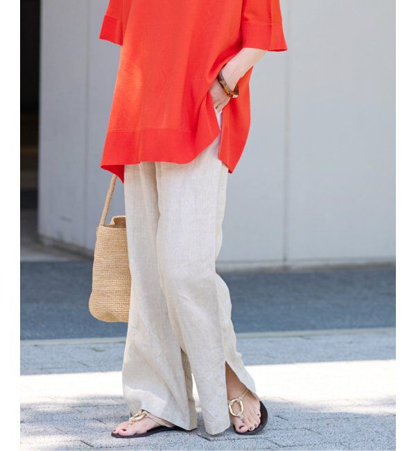 JOURNAL STANDARD relume「《一部WEB限定追加5》麻スリットイージーパンツ」|その他|ベージュ