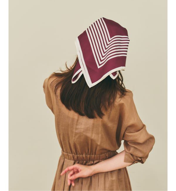 NOBLE「LE SCARF/レスカーフ square line SCARF」|バンダナ・スカーフ|レッド