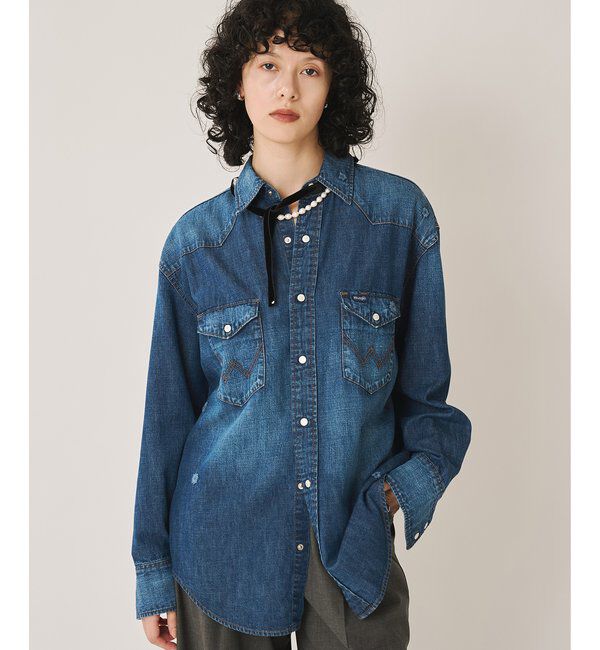  「《別注アイテム》【Wrangler】刺繍デニムシャツ」|シャツ・ブラウス|ブルー