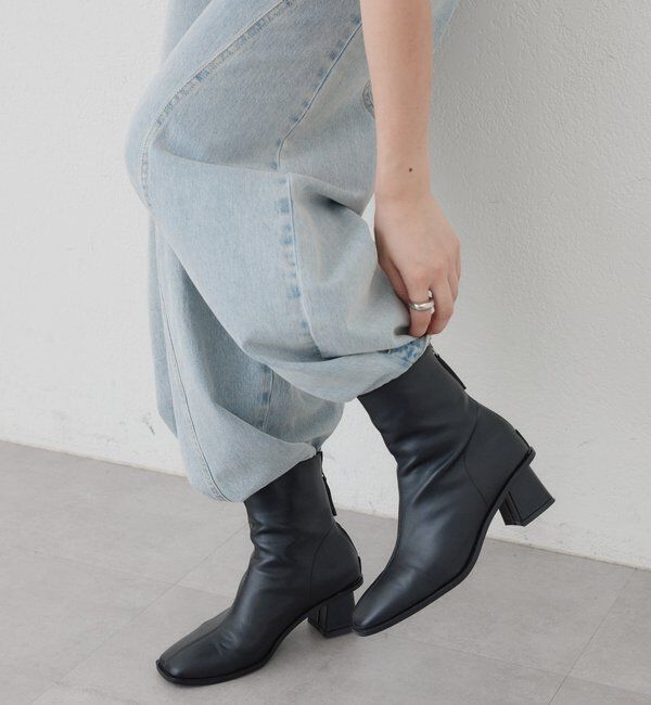  「スクエアトゥショートブーツ」|ショートブーツ|