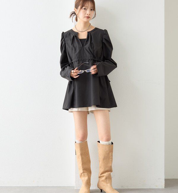  「バックリボンパフチュニックブラウス」|シャツ・ブラウス|
