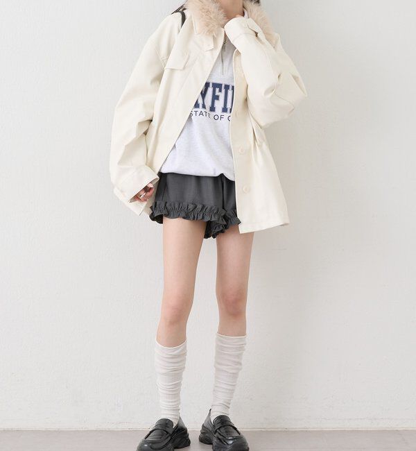  「ファー付きレザーブルゾン」|その他|