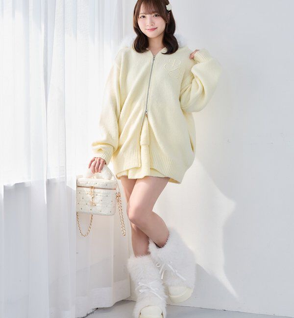  「【WEB限定カラーあり】マシュマロニットミニスカート」|スカート|