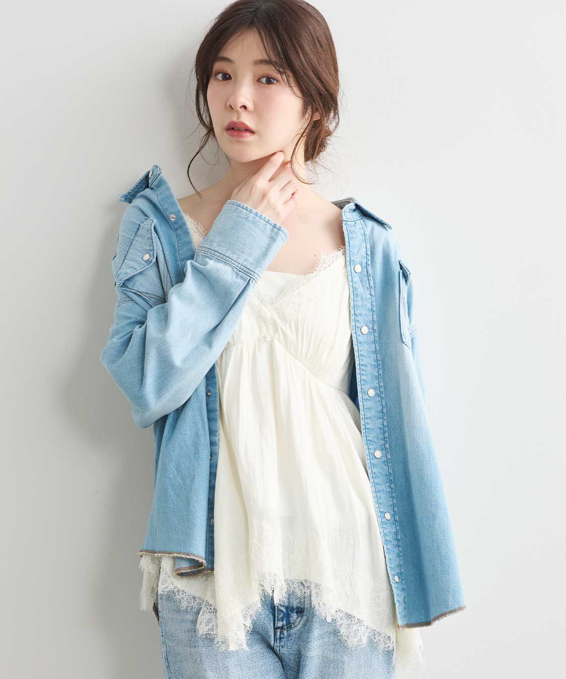 COCO DEAL「《COCO DEAL/Wrangler》ウエストタックデニムシャツ」|シャツ・ブラウス|
