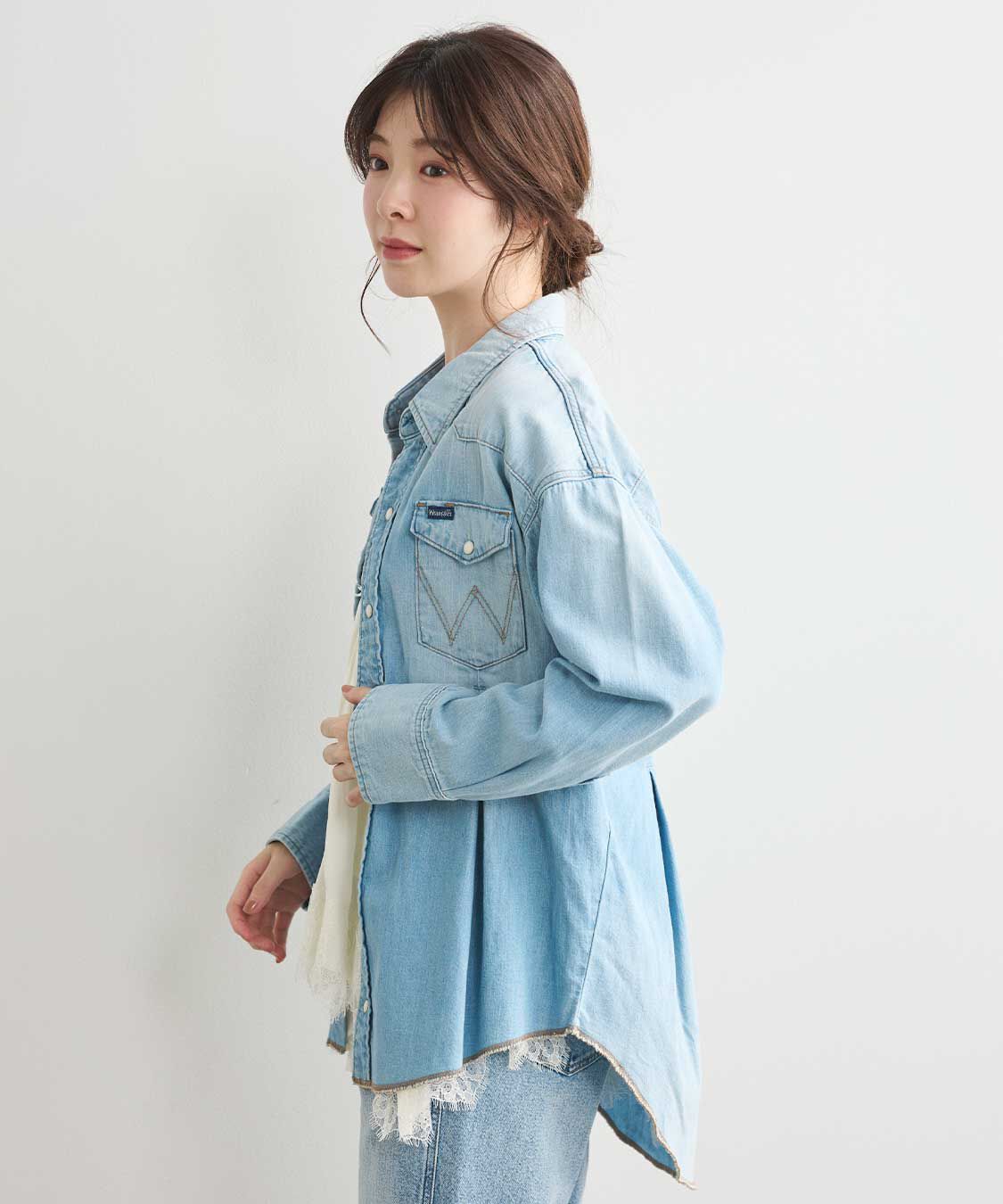 COCO DEAL「《COCO DEAL/Wrangler》ウエストタックデニムシャツ」|シャツ・ブラウス|