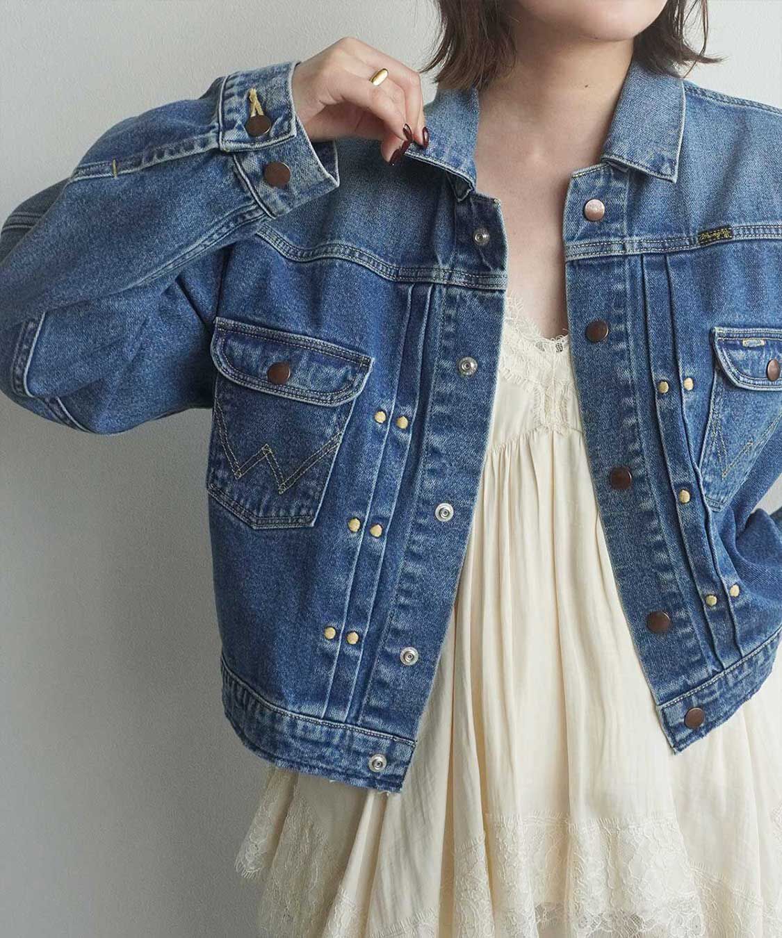 COCO DEAL「《COCO DEAL/Wrangler》カットオフショートGジャン」|デニムジャケット|ブルー