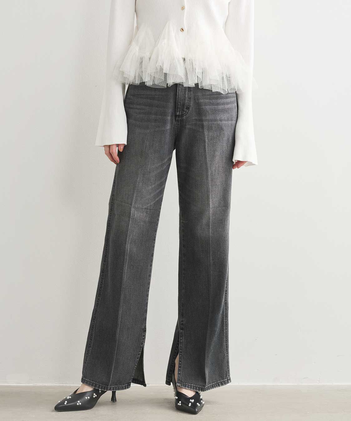 COCO DEAL「《COCO DEAL/Wrangler》スラックスライクデニムパンツ」|デニム|