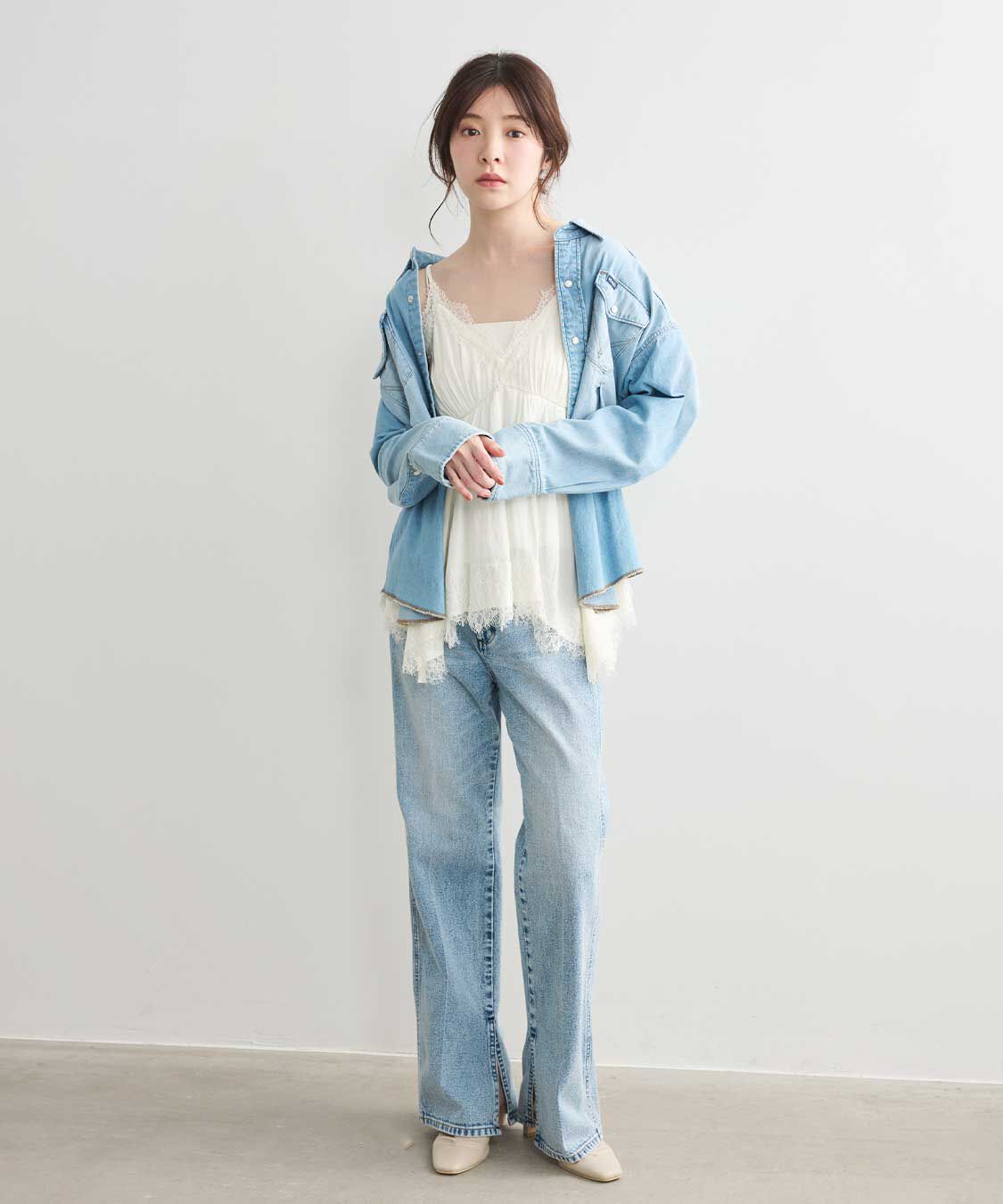 COCO DEAL「《COCO DEAL/Wrangler》スラックスライクデニムパンツ」|デニム|