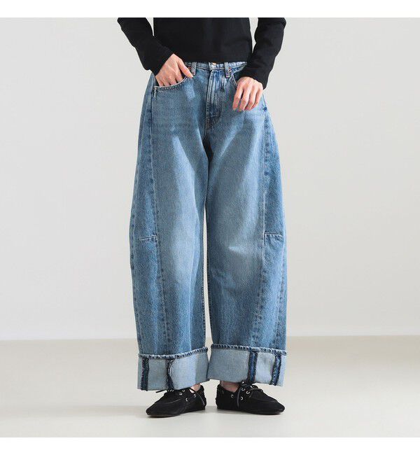 BEAMS SELECTION for WOMEN「B SIDES / RELAXED CUFFED LASSO デニムパンツ JANE WASH」|デニム|JANE_WASH