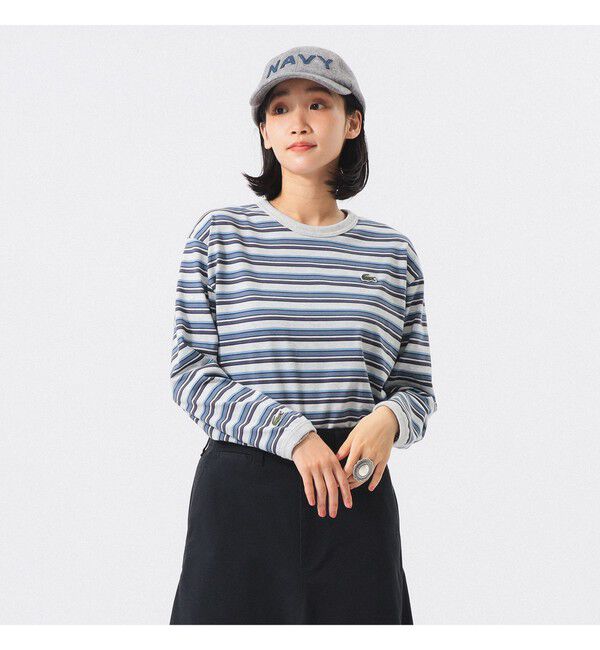 BEAMS SELECTION for WOMEN「【別注】LACOSTE for BEAMS BOY / マルチ ボーダー Tシャツ」|Tシャツ・カットソー|