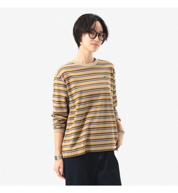 BEAMS SELECTION for WOMEN「【別注】LACOSTE for BEAMS BOY / マルチ ボーダー Tシャツ」|Tシャツ・カットソー|