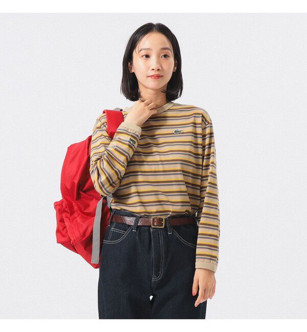 BEAMS SELECTION for WOMEN「【別注】LACOSTE for BEAMS BOY / マルチ ボーダー Tシャツ」|Tシャツ・カットソー|