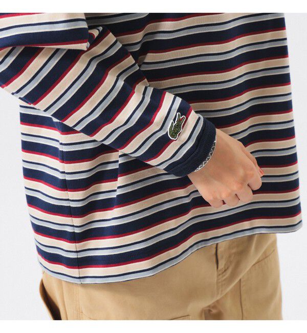BEAMS SELECTION for WOMEN「【別注】LACOSTE for BEAMS BOY / マルチ ボーダー Tシャツ」|Tシャツ・カットソー|