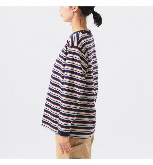BEAMS SELECTION for WOMEN「【別注】LACOSTE for BEAMS BOY / マルチ ボーダー Tシャツ」|Tシャツ・カットソー|