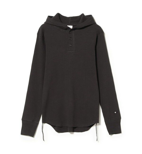 BEAMSBOY「【別注】Healthknit &times; maturely / リブ フード ヘンリー ロングスリーブ」|Tシャツ・カットソー|BLACK