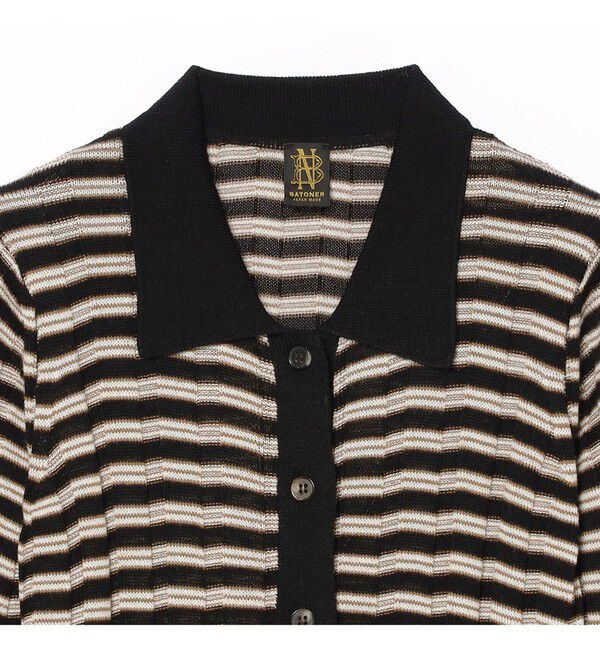 BEAMS SELECTION for WOMEN「【別注】BATONER &times; Demi-Luxe BEAMS / ポロ ボーダー カーディガン」|カーディガン|