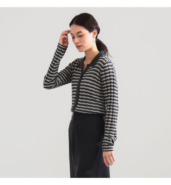 BEAMS SELECTION for WOMEN「【別注】BATONER &times; Demi-Luxe BEAMS / ポロ ボーダー カーディガン」|カーディガン|