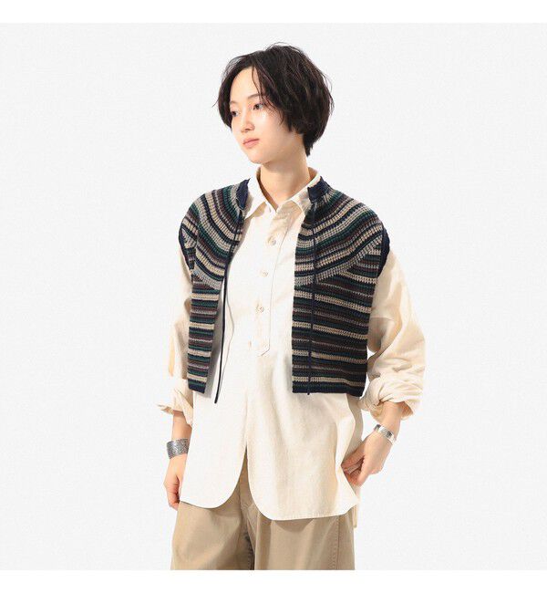 BEAMSBOY「マルチボーダー ベスト」|ベスト・ジレ|NAVY