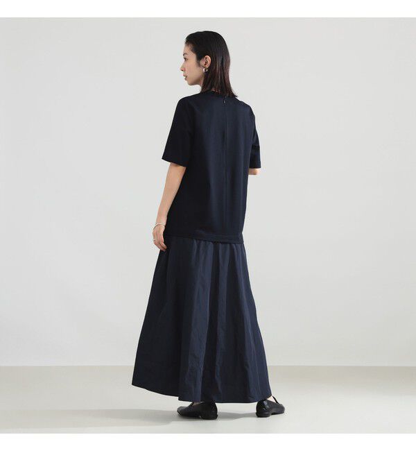 Demi-Luxe BEAMS 「タフタ コンビ Tシャツワンピース」|ワンピース|