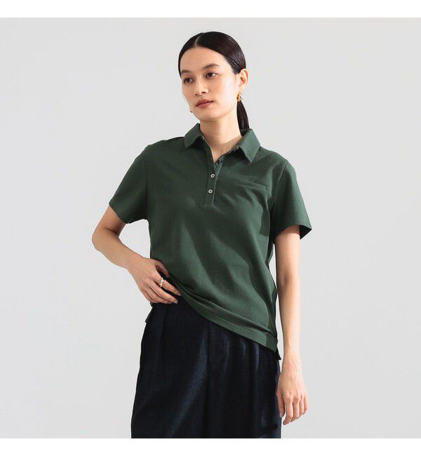 Demi-Luxe BEAMS 「AK+1 / ハイゲージ 鹿の子 ハーフスリーブ ポロシャツ」|Tシャツ・カットソー|DARK GREEN