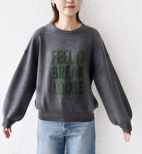 SHIPS for women「《一部予約》【WEB限定】〈手洗い可能〉サガラ 刺繍 / ファンシー レース ロゴ プルオーバー」|ニット・セーター|