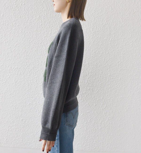 SHIPS for women「《一部予約》【WEB限定】〈手洗い可能〉サガラ 刺繍 / ファンシー レース ロゴ プルオーバー」|ニット・セーター|
