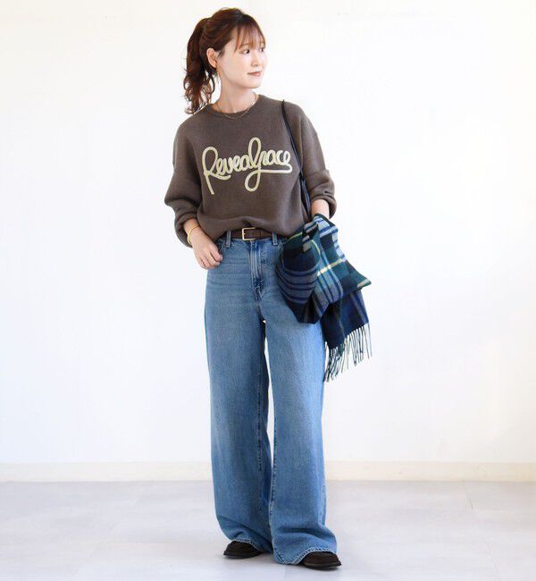 SHIPS for women「《一部予約》【WEB限定】〈手洗い可能〉サガラ 刺繍 / ファンシー レース ロゴ プルオーバー」|ニット・セーター|