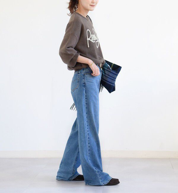 SHIPS for women「《一部予約》【WEB限定】〈手洗い可能〉サガラ 刺繍 / ファンシー レース ロゴ プルオーバー」|ニット・セーター|