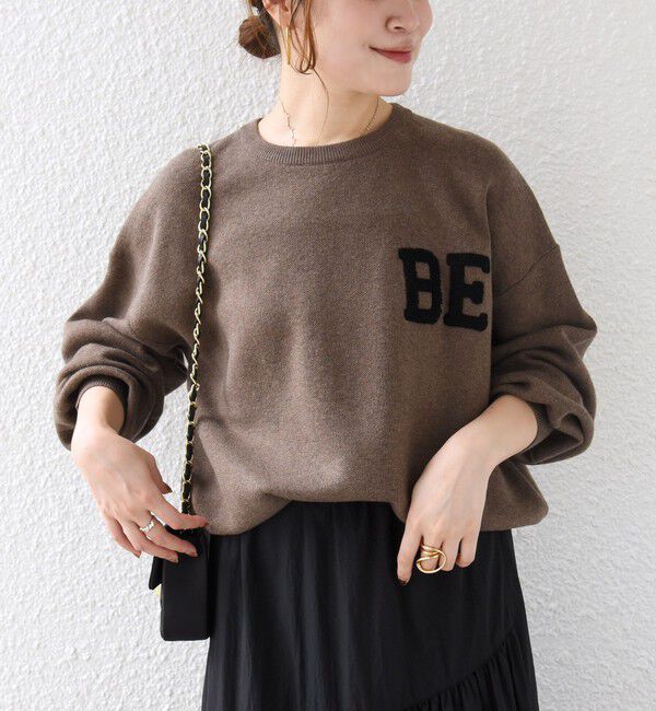 SHIPS for women「《一部予約》【WEB限定】〈手洗い可能〉サガラ 刺繍 / ファンシー レース ロゴ プルオーバー」|ニット・セーター|