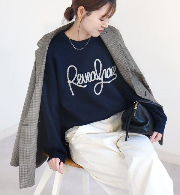 SHIPS for women「《一部予約》【WEB限定】〈手洗い可能〉サガラ 刺繍 / ファンシー レース ロゴ プルオーバー」|ニット・セーター|