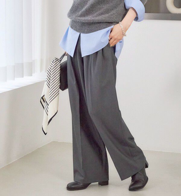 SHIPS for women「《一部予約》【実力派ベーシック】〈手洗い可能〉メルティ ウォーム タック ワイド パンツ」|その他|