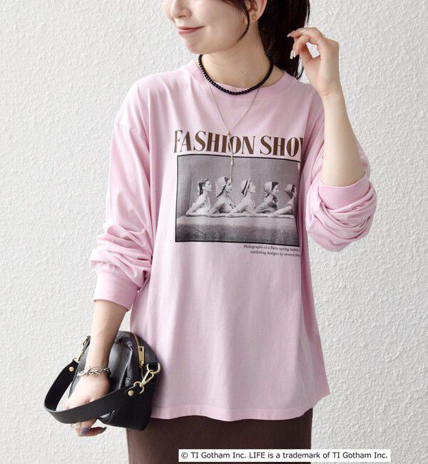 SHIPS any「GOOD ROCK SPEED:〈洗濯機可能〉LIFE PC フォト プリント シアー ロンTEE」|Tシャツ・カットソー|ピンク