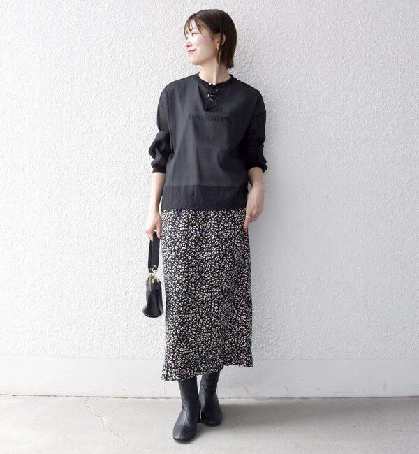 SHIPS any「〈手洗い可能〉シアー ワイド トップス  &times; フレンチ ロゴ TEE」|シャツ・ブラウス|