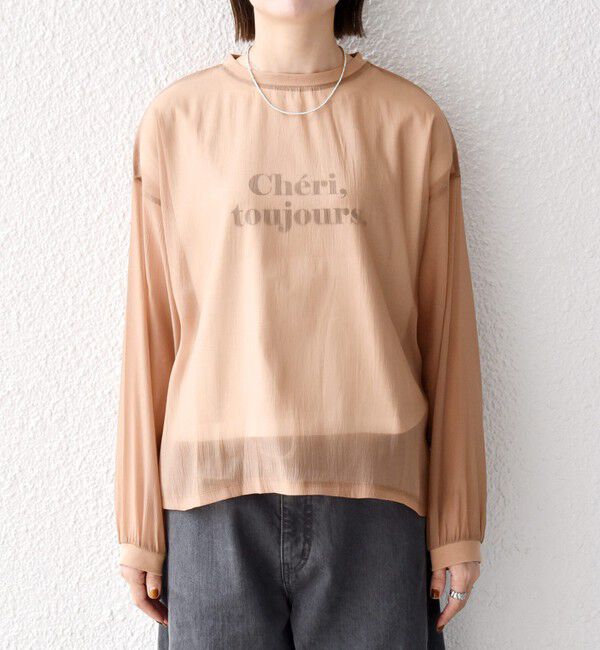SHIPS any「〈手洗い可能〉シアー ワイド トップス  &times; フレンチ ロゴ TEE」|シャツ・ブラウス|