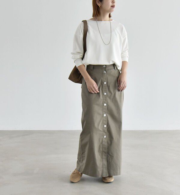 quaranciel「〈洗濯機可能〉カットジョーゼット ラウンドヘム ルーズ プルオーバー」|Tシャツ・カットソー|