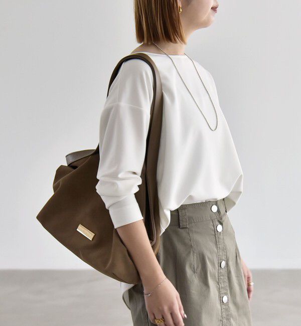 quaranciel「〈洗濯機可能〉カットジョーゼット ラウンドヘム ルーズ プルオーバー」|Tシャツ・カットソー|