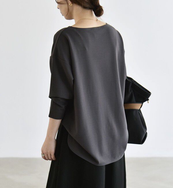 quaranciel「〈洗濯機可能〉カットジョーゼット ラウンドヘム ルーズ プルオーバー」|Tシャツ・カットソー|