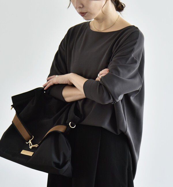 quaranciel「〈洗濯機可能〉カットジョーゼット ラウンドヘム ルーズ プルオーバー」|Tシャツ・カットソー|