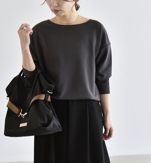 quaranciel「〈洗濯機可能〉カットジョーゼット ラウンドヘム ルーズ プルオーバー」|Tシャツ・カットソー|
