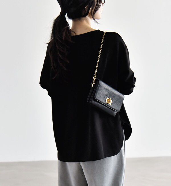 quaranciel「〈洗濯機可能〉カットジョーゼット ラウンドヘム ルーズ プルオーバー」|Tシャツ・カットソー|