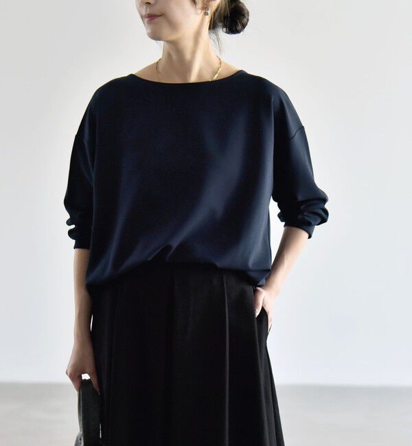 quaranciel「〈洗濯機可能〉カットジョーゼット ラウンドヘム ルーズ プルオーバー」|Tシャツ・カットソー|