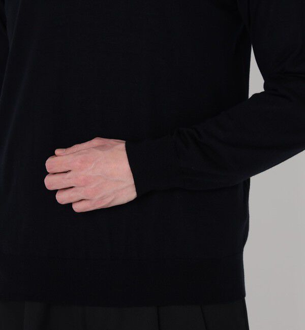 TOMORROWLAND MENS「TOMORROWLAND tricot スーパーファインメリノウール ラインニットポロシャツ S-WOOL」|ニット・セーター|