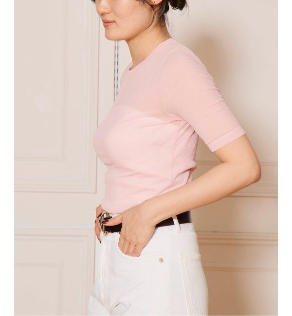 IENA LA BOUCLE「《追加》IENA LA BOUCLE 水撚りガスフライス半袖プルオーバー」|Tシャツ・カットソー|