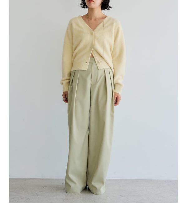 IENA LA BOUCLE「《洗濯機洗い可》IENA LA BOUCLE ブライトツイルタックパンツ」|スラックス|