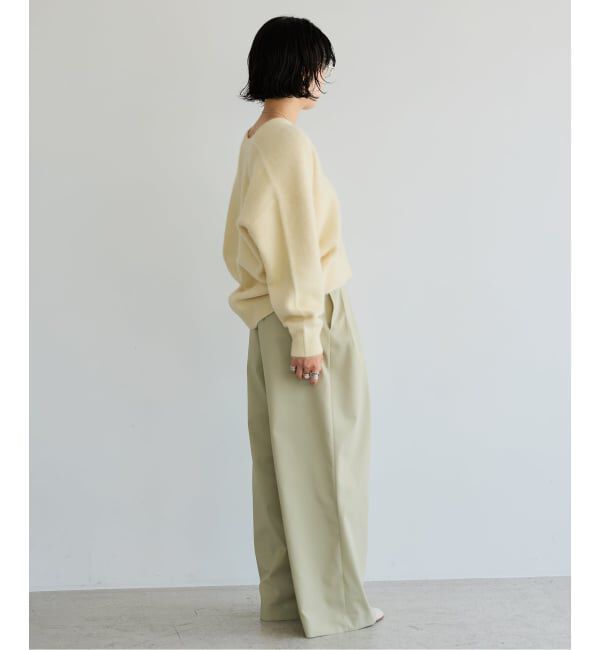 IENA LA BOUCLE「《洗濯機洗い可》IENA LA BOUCLE ブライトツイルタックパンツ」|スラックス|