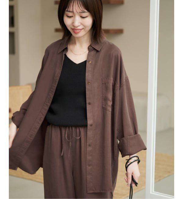 SLOBE IENA「《シリーズあり/セットアップ可/追加》製品染めシャツ」|シャツ・ブラウス|