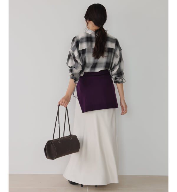 SLOBE IENA「《追加3》グロッシーサテンフレアスカート」|スカート|