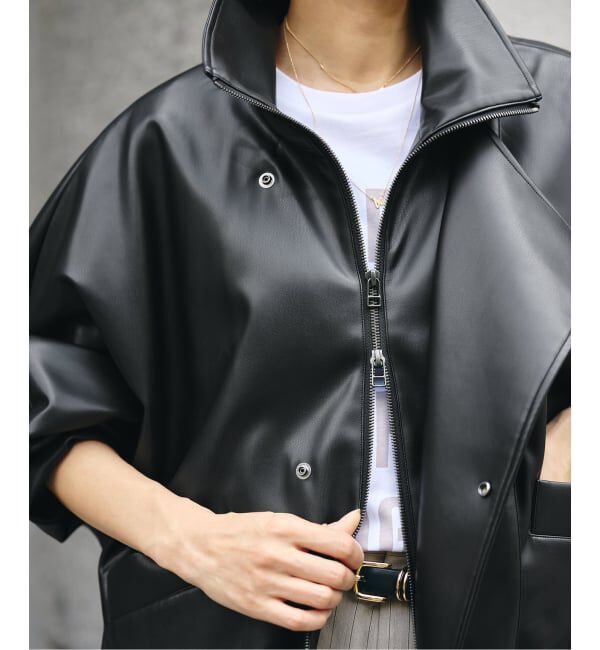 IENA「VACHEMENT/ヴァシュモン ECO LEATHER BZ ブルゾン VN-13A-409」|ライダースジャケット|