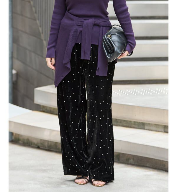 IENA「COUTURE D'ADAM/クチュールドアダム Stardust Glitter パンツ 26AW-220」|その他|ブラック